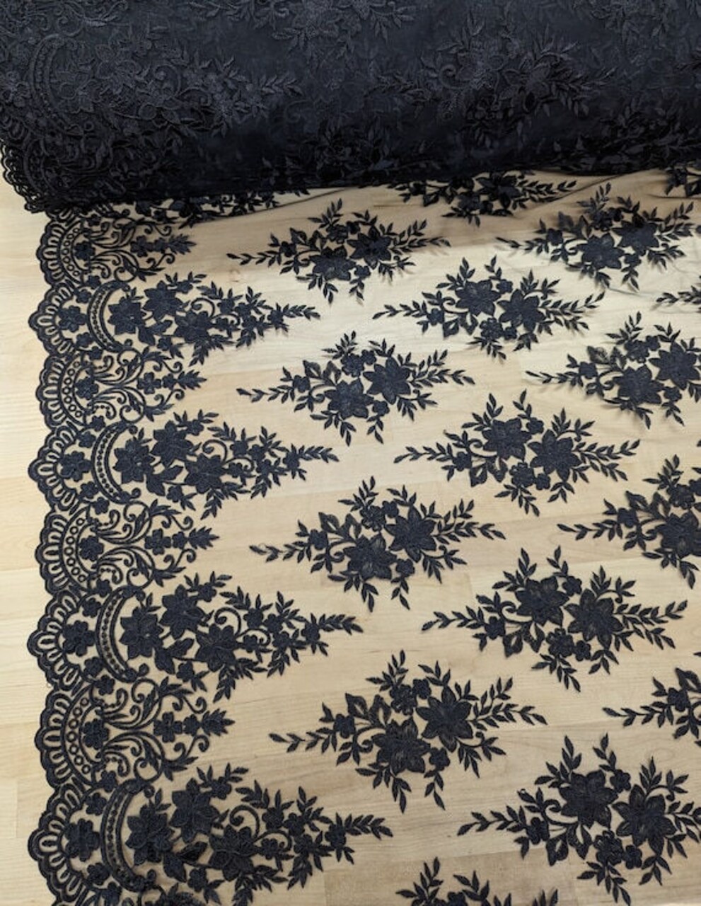 1 Yard Bridal Lace Fabric Regina Polyester Light Medium Weight 51/52 Inches